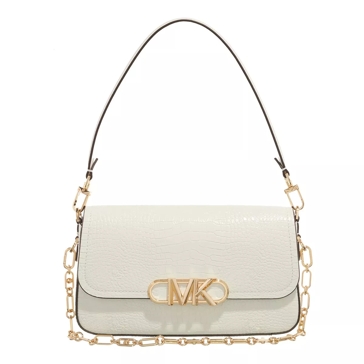 MICHAEL Michael Kors Parker Medium Convertible Pouchette Shoulder (Optic  White/Silver) Handbags - ShopStyle