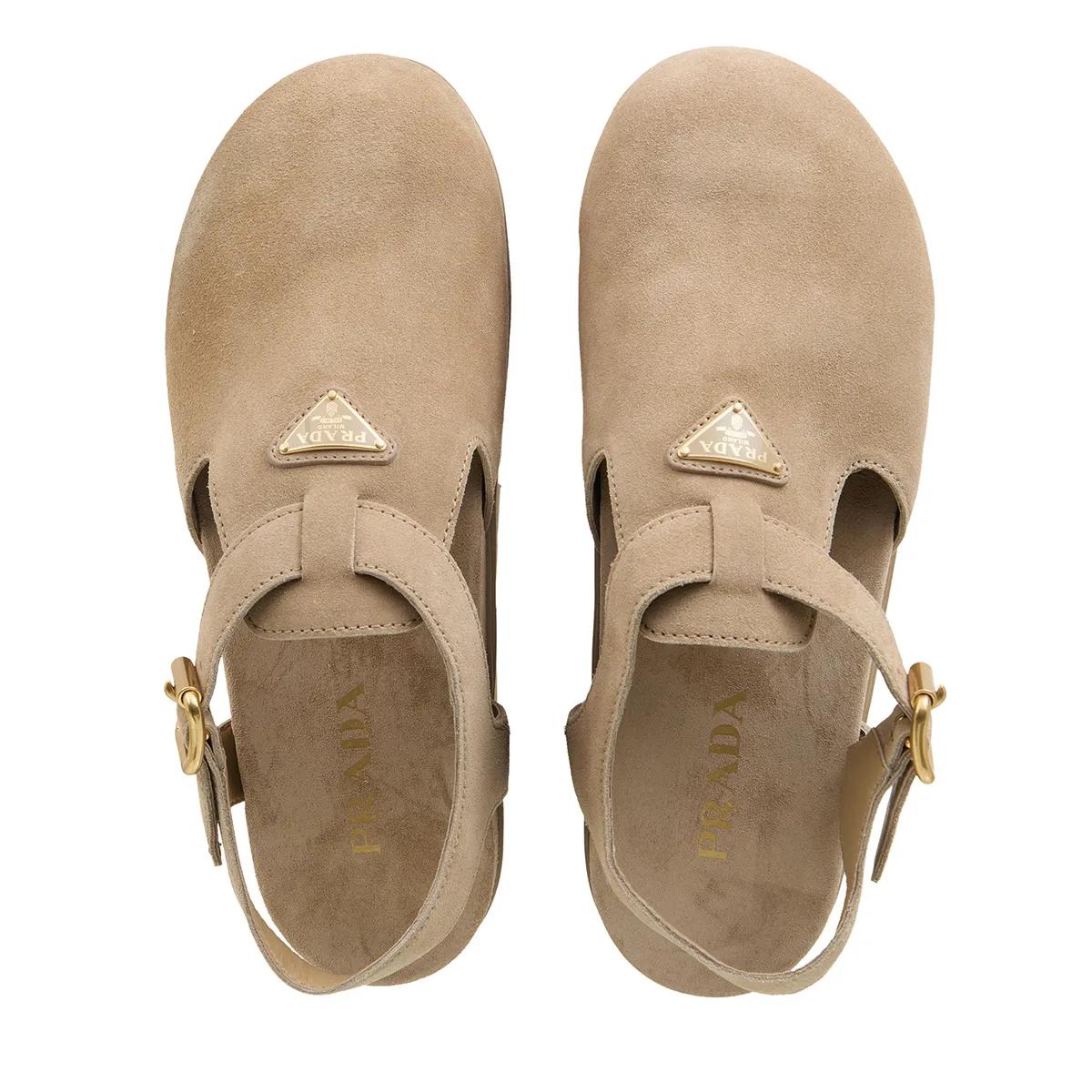 Thumbnail - Prada Sandalen - Logo Sandals Suede - Gr. 41 (EU) - in Beige - für Damen