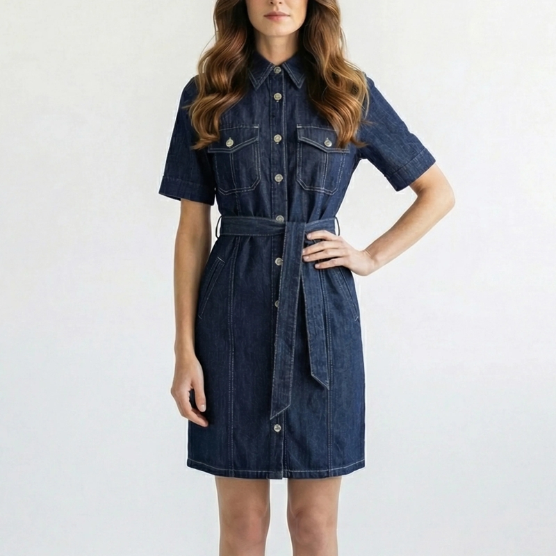 Marc Aurel Midikleid Jeanskleid blau(Image 3)