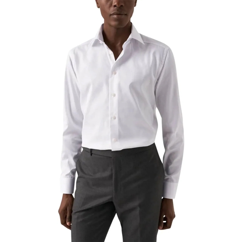 Eton Polohemd Contemporary-Fit Twillhemd Weiß(Image 6)