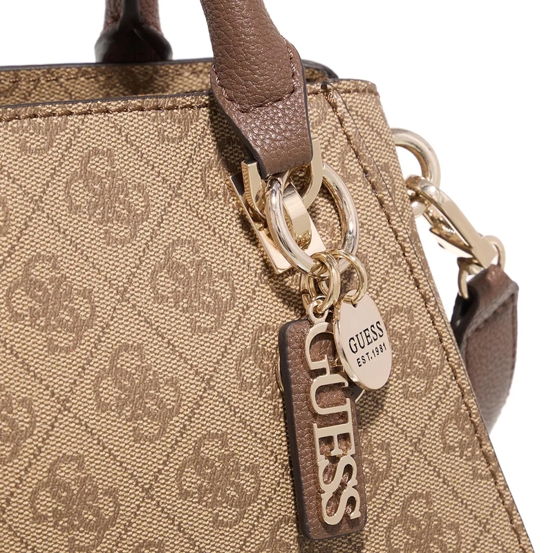 Guess Tote Noelle Luxury Satchel Latte Logo/Brown (Image 4)