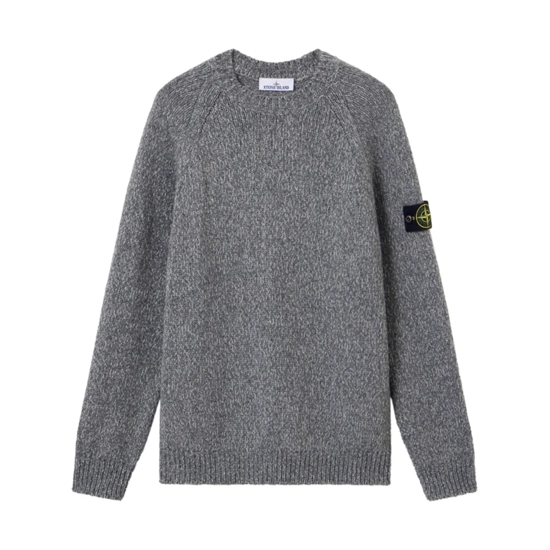 Stone Island Pull Textured Knit Grey Sweater Grey