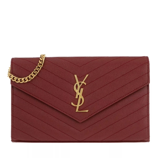 Saint Laurent Monogramme Chain Wallet Black Opyum Red Wallet On A Chain