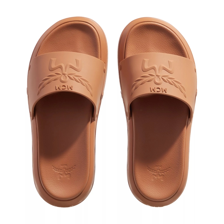 MCM U Mcm Col Tpu New Slide Co Cognac Claquette