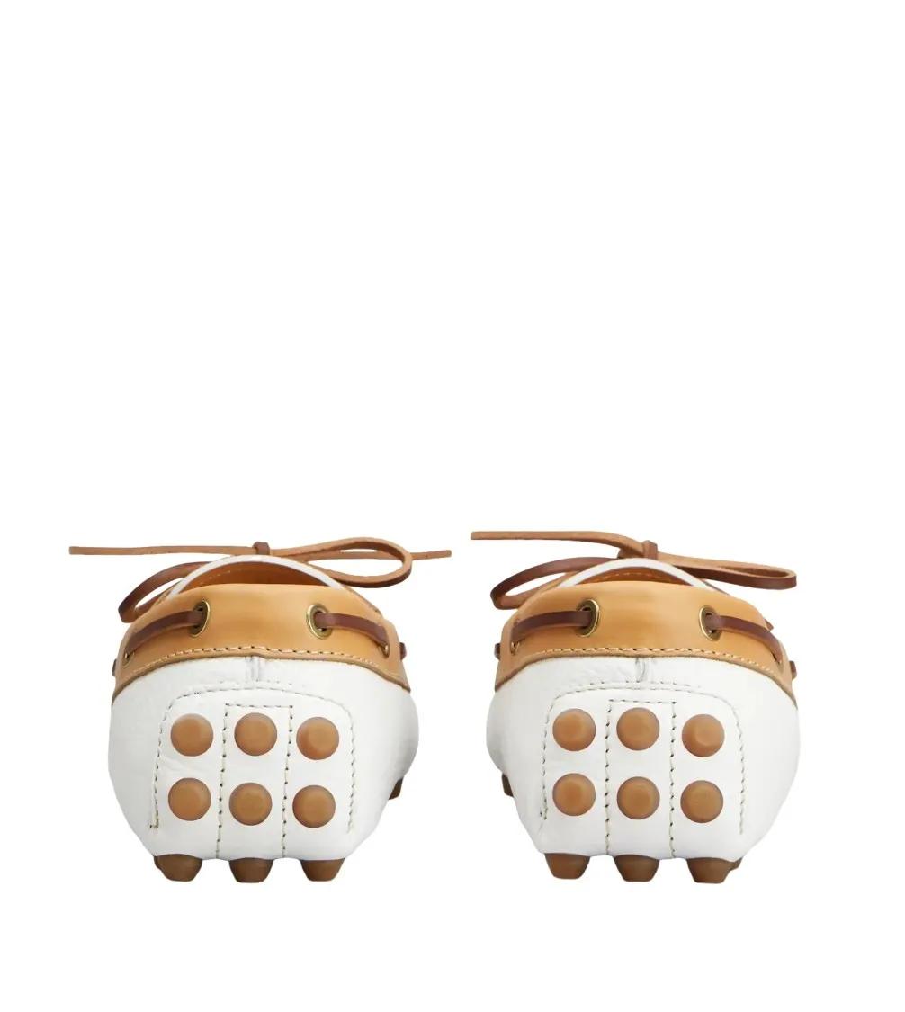 Thumbnail - Gommino Bubble White Leather Loafers With Rubber S - Gr. 39 (EU) - in Weiß