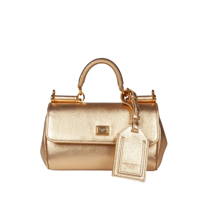 Dolce&Gabbana Sac à bandoulière My Sicily Handbag In Laminated Leather, Gold Color Gold