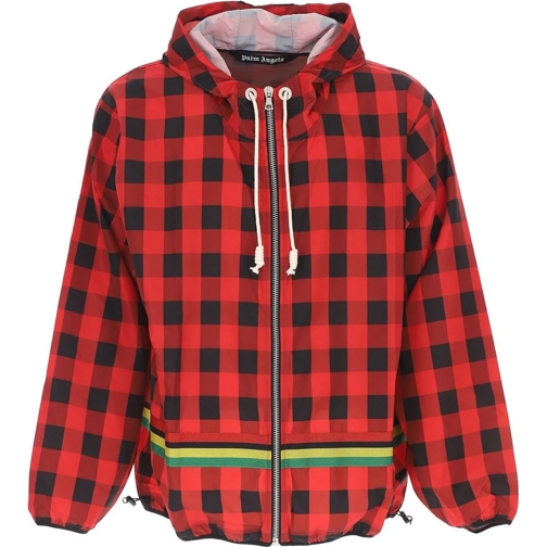 Palm Angels Vestes en duvet Palm Angels Checked Windbreaker Jacket rot