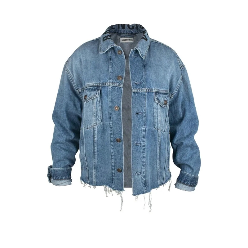Balenciaga Jeansjacke Distressed Blue Denim Jacket Blue