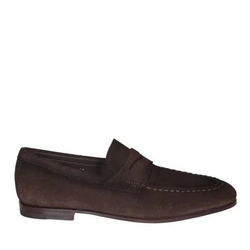 Santoni Mocassin Men?s suede penny loafer weiß