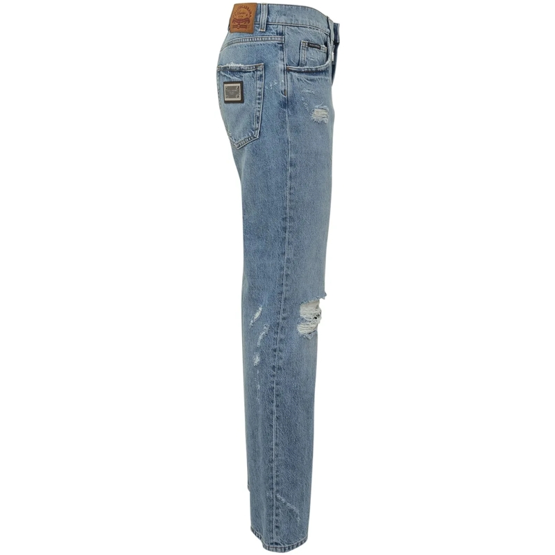 Dolce&Gabbana Jeans mit geradem Bein Jeans Straight Fit Effetto Used blau(Image 3)