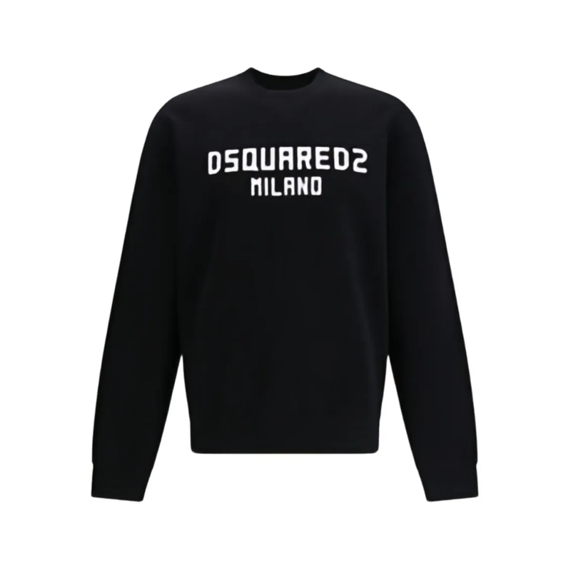Dsquared2  Long-Sleeve Crew Neck Sweatshirt With Bold Front L Black