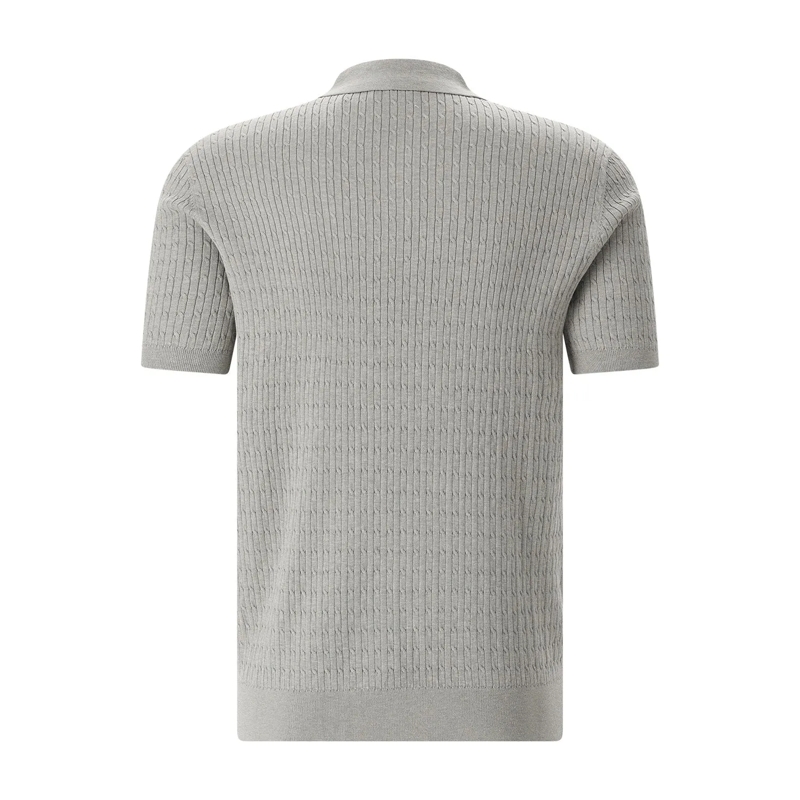 PROFUOMO Polohemd Gestricktes Poloshirt aus Tencel & Seide grün(Image 2)