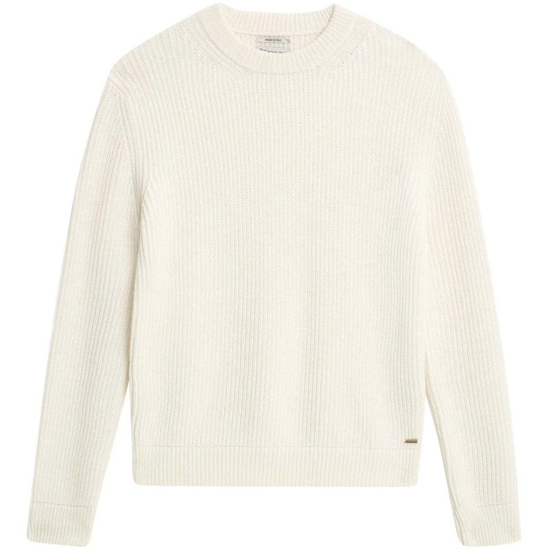 Woolrich  Merino Wool Crewneck Sweater Ivory weiß