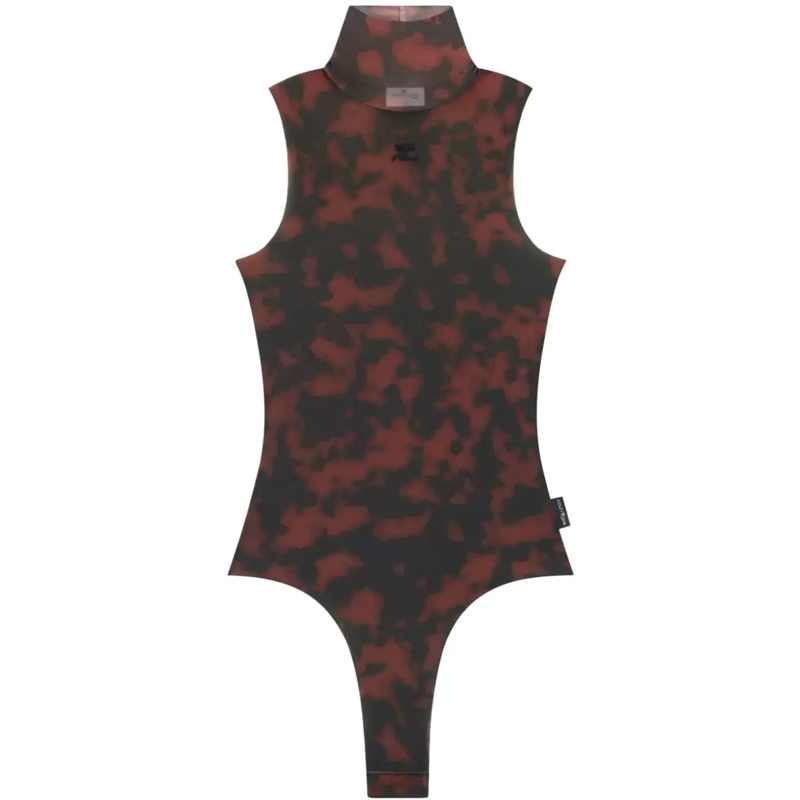 Courrèges T-Shirt Top Havanatortoise mehrfarbig