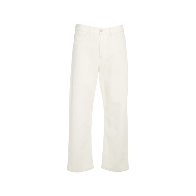 Nine In The Morning Jeans Wide-Leg Corduroy Trousers With Classic Five-Pocke White