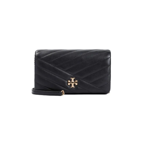 Tory Burch Kira Chevron Chain Wallet Black Schoudertas