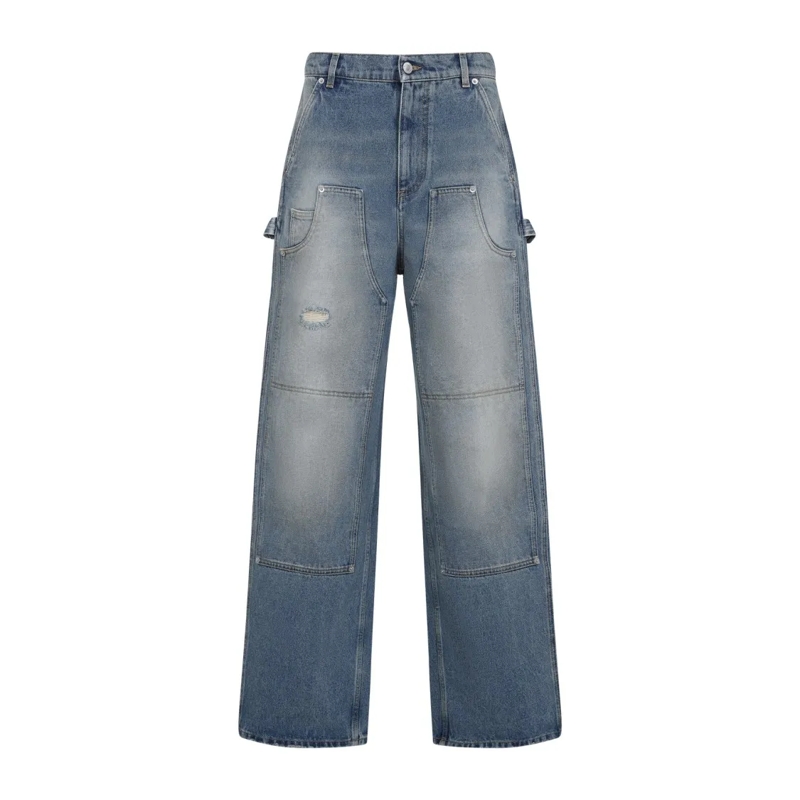 Moschino Jeans Blue Relaxed Wide-Leg Jeans Grey