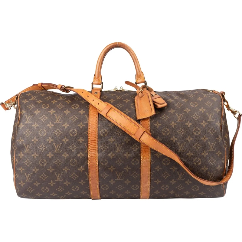 Louis Vuitton Tote Louis Vuitton Canvas Monogram Keepall 55 Bandoulie braun