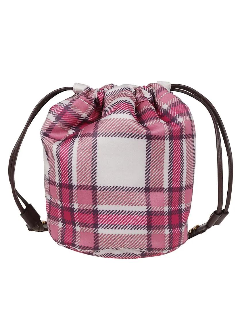 ETRO Crossbody bags Leather Check Motif Pouch in roze