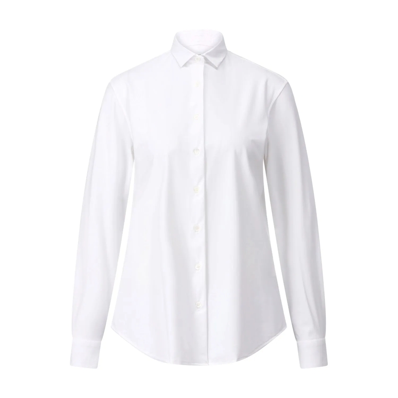 CALIBAN Bluse Hemdbluse Skin Like weiß