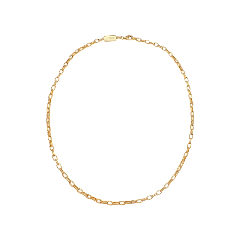 Kuzzoi Mittellange Halskette Halskette Herren Rundanker Oval Basic 925 Silber gold(Image 3)