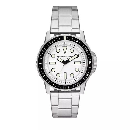 Armani Exchange Three-Hand Stainless Steel Watch Silver Orologio al quarzo