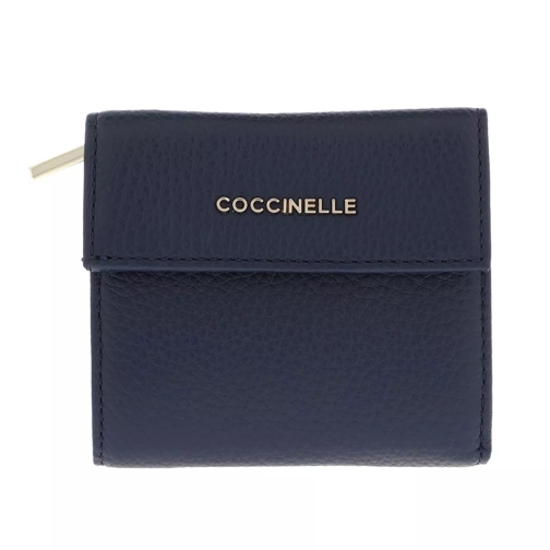 Coccinelle Metallic Soft Wallet Leather  Ink Bi-Fold Portemonnaie