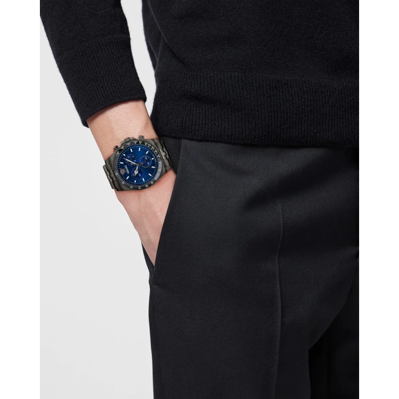 Versace Quarzuhr Quarz Chronograph Uhr Greca Chrono  Wave grau(Image 2)