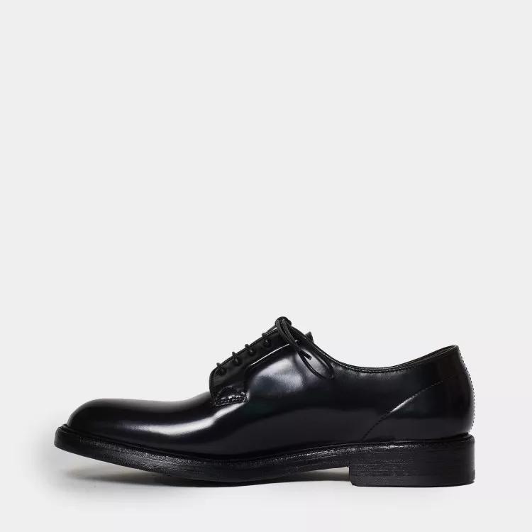 Thumbnail - Black Brushed Derby Tied Shoe - Gr. 42 (EU) - in Schwarz