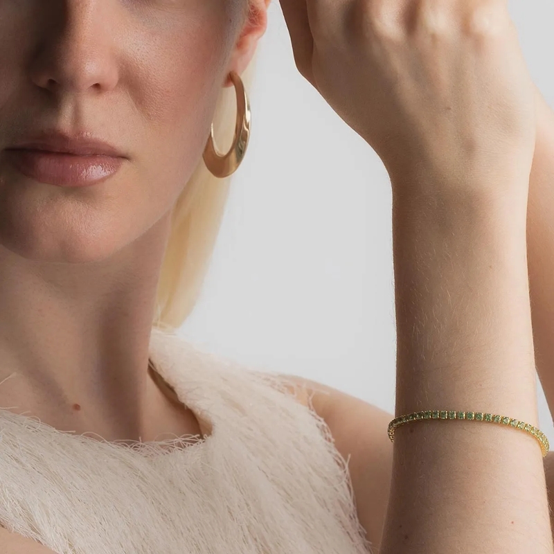 Pandora Armband Sparkling Green Tennis Bracelet 14k vergoldet(Image 2)