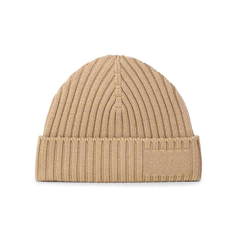 Givenchy Wollmütze Beanie mit Logo-Stickerei Beige