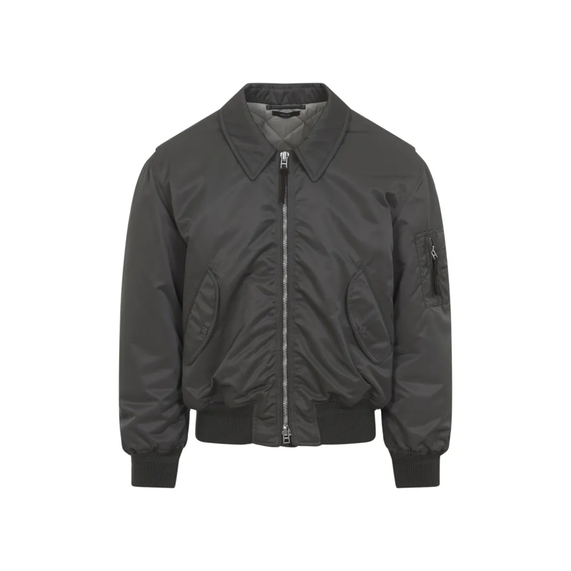 Tom Ford Bomberjacke Classic Bomber Jacket With Front Zipper Green