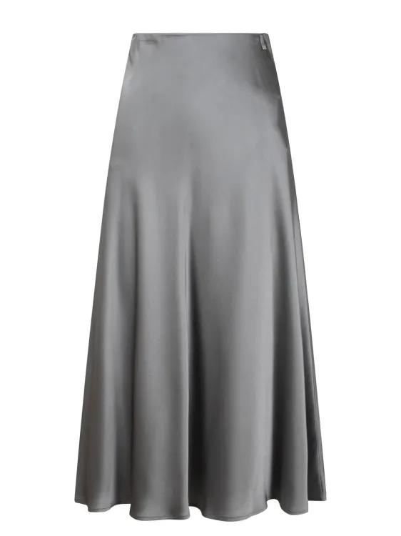 Herno - Satin Fluid Skirt - Größe 42 - grau