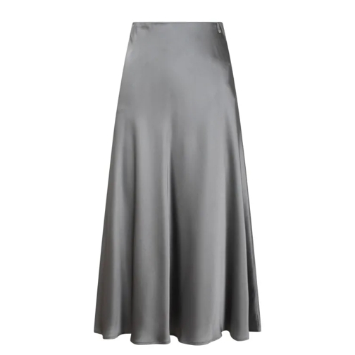 Herno Satin Fluid Skirt Grey 