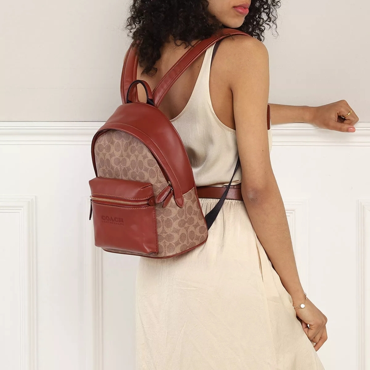 Coach Charter Backpack 24 In Signature Rust Backpack