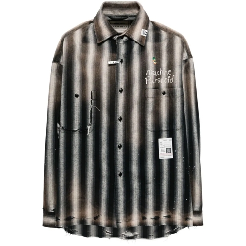 Maison Mihara Yasuhiro Hemden Signature Vintage Striped Shirts Brown