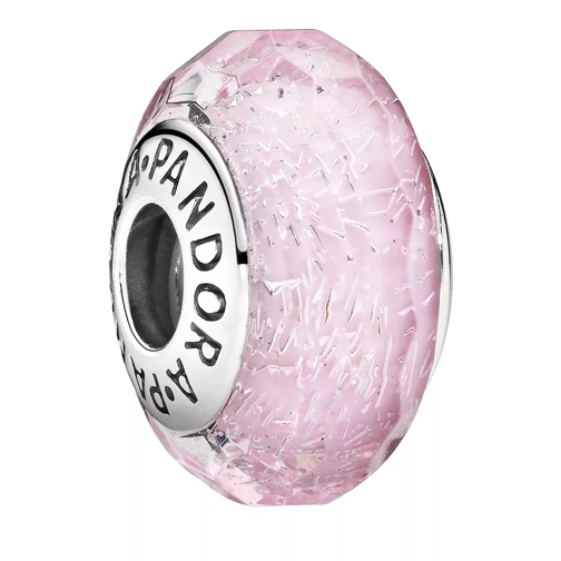 Pandora Facettiertes rosafarbenes Murano-Glas-Charm Sterling silver Ciondolo
