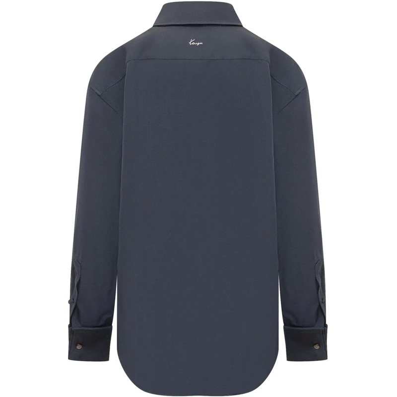 Kenzo Bluse Overshirt con Tasche Applicate e Bottoni blau(Image 2)