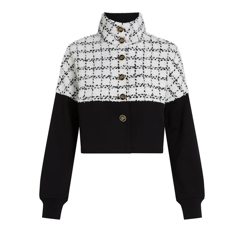 Karl Lagerfeld  SWEATJACKE AUS BOUCL� schwarz