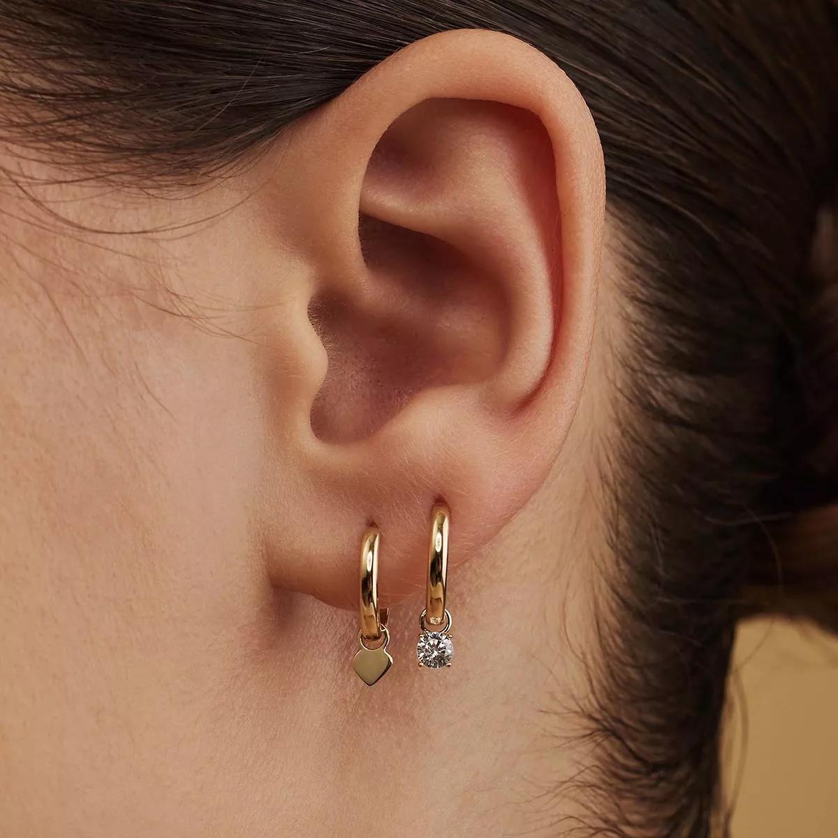 Thumbnail - Isabel Bernard Ohrringe - Le Marais Ophélie 14 karat hoop earrings with zirc - Gr. unisize - in Gold - für Damen