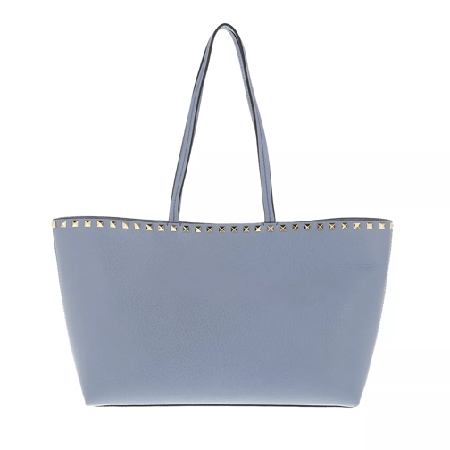 Valentino Garavani Rockstud Shopping Bag Calfskin Niagara Blue Sac à provisions