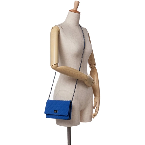 Chanel Porte-cartes 2013-2014 Reissue 2.55 Quilted Jersey Wallet On Ch blau (Image 2)