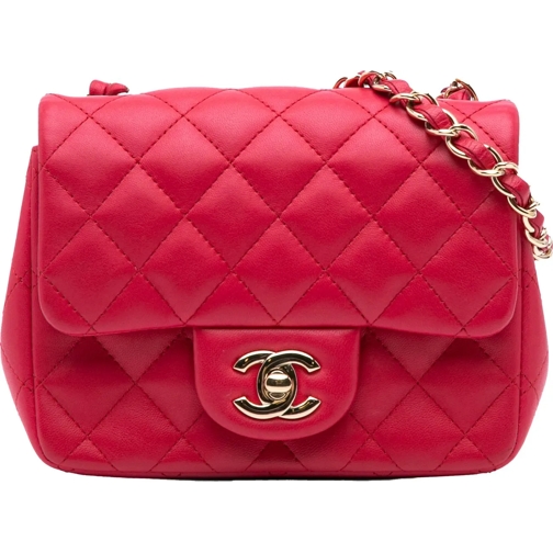 Chanel Sac à bandoulière 2015-2016 Mini Square Classic Lambskin Single Flap rose