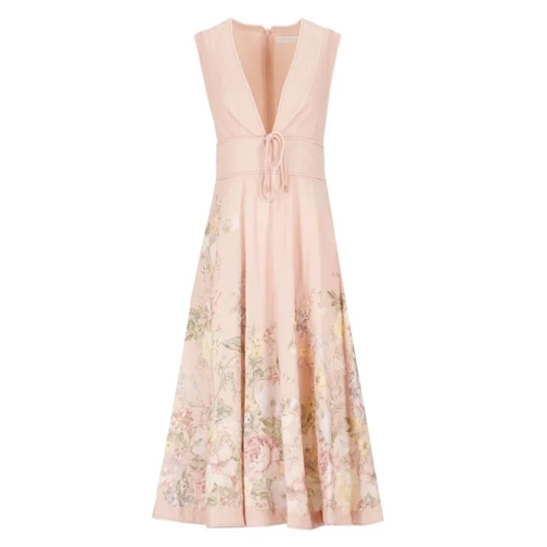 Zimmermann Abito Waverly Plunge Dress Pink 