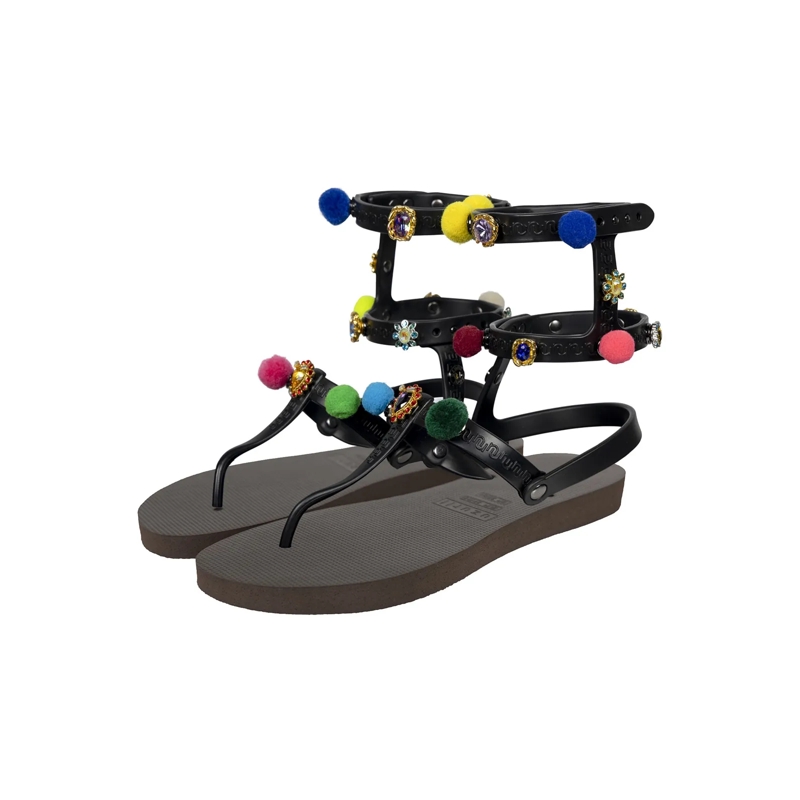 UZURII Flip Flops Zehentrenner Mondriaan Colorful Black mocca(Image 2)