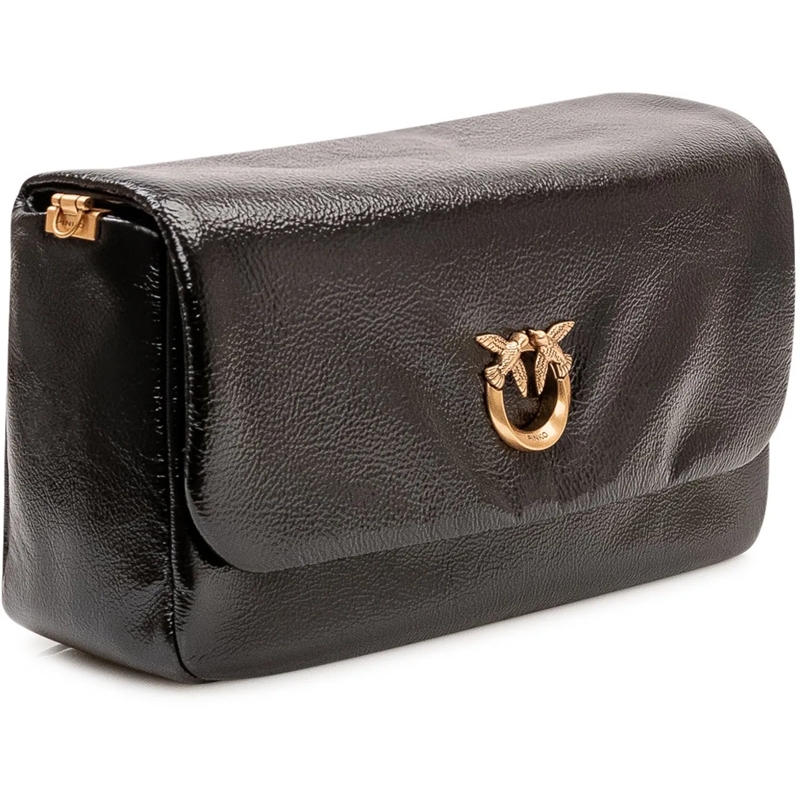 Pinko Schultertasche Borsa Click Soft Baguette con Patta schwarz(Image 3)