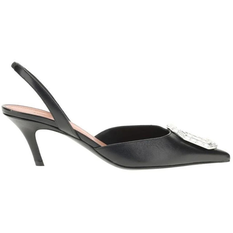 Amina Muaddi T-Shirt Amina Muaddi Camelia 60 Slingback Pumps schwarz
