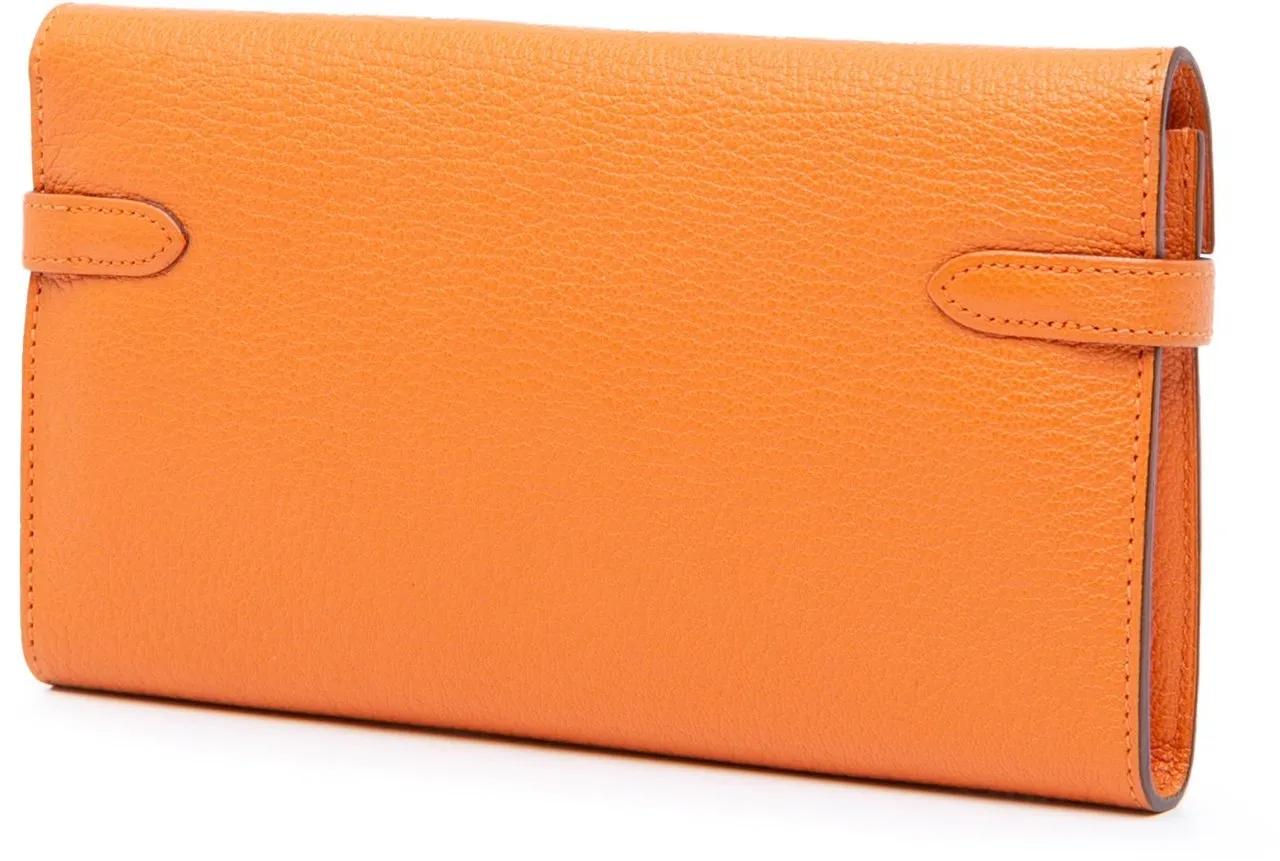 Thumbnail - Hermès Portemonnaie - Chevre Mysore Kelly Longue Wallet - Gr. unisize - in Orange - für Damen