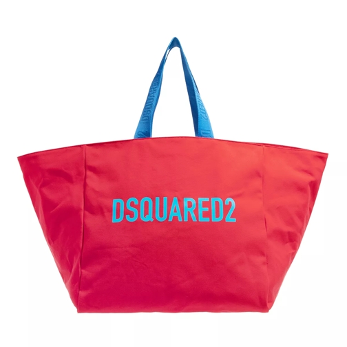 Dsquared2 Maxi Shopper Canvas Red Shopping Bag