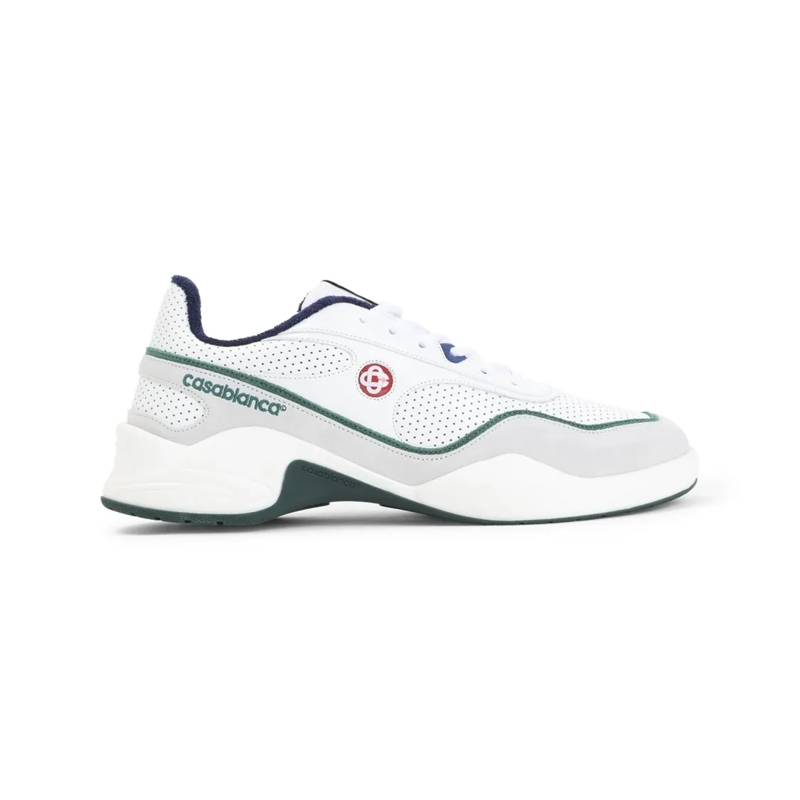 Casablanca Low-Top-Sneaker Premium Leather And Suede Low-Top Sneakers White